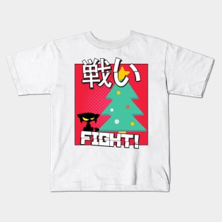 funny christmas cat – Cat versus Christmas: fight! Kids T-Shirt